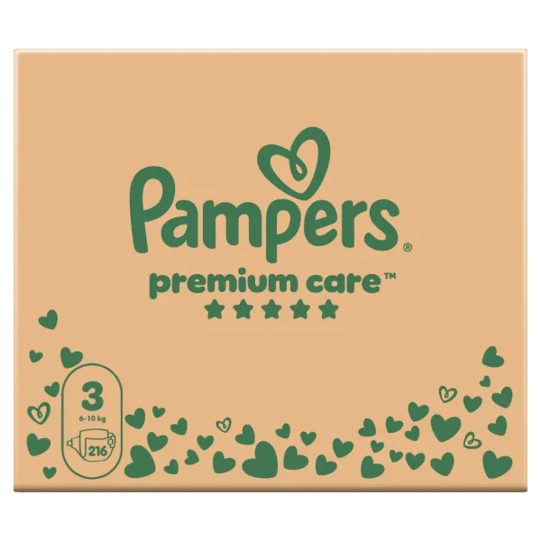Pampers Premium Care Pelenka, Méret: 3, 216 db, 6kg-10kg termékhez kapcsolódó kép