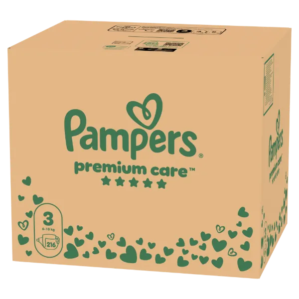 Pampers Premium Care Pelenka, Méret: 3, 216 db, 6kg-10kg termékhez kapcsolódó kép