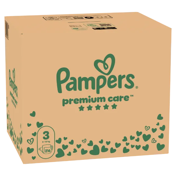 Pampers Premium Care Pelenka, Méret: 3, 216 db, 6kg-10kg termékhez kapcsolódó kép