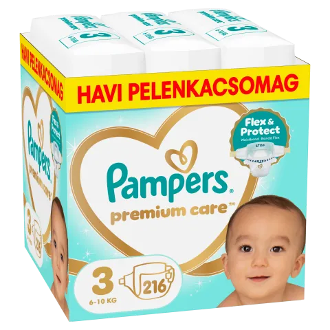 Pampers Premium Care Pelenka, Méret: 3, 216 db, 6kg-10kg termékhez kapcsolódó kép