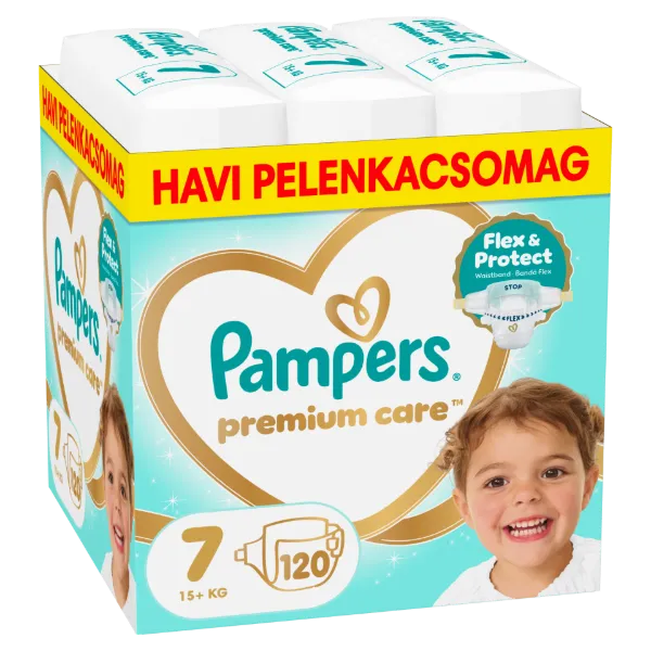 Pampers Premium Care Pelenka, Méret: 7, 120 db, 15kg+ termékhez kapcsolódó kép