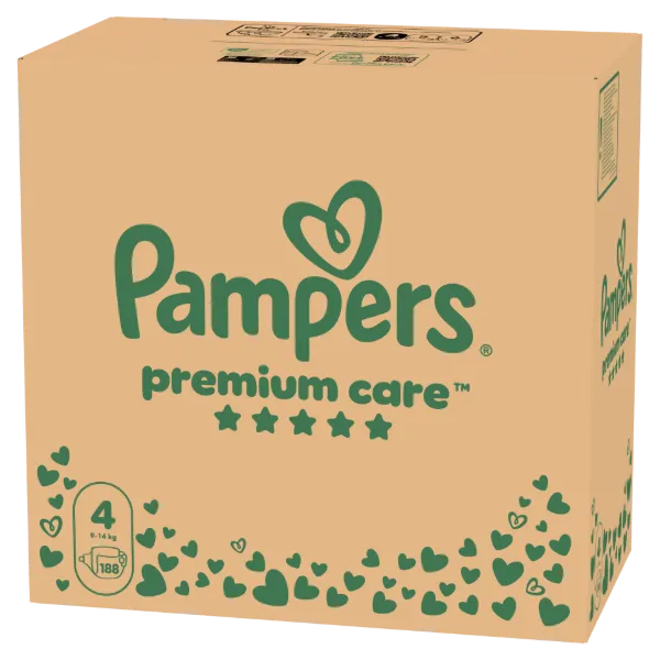 Pampers Premium Care Pelenka, Méret: 4, 188 db, 9kg-14kg termékhez kapcsolódó kép