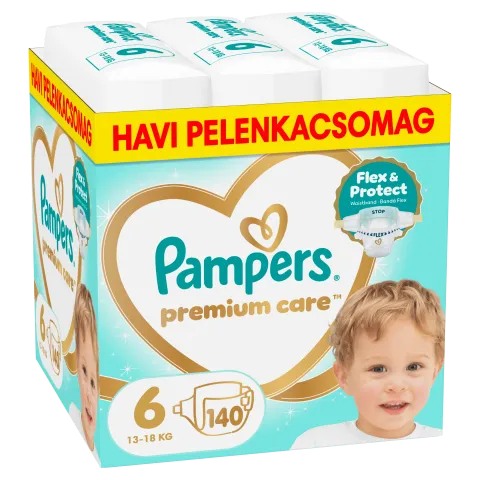 Pampers Premium Care Pelenka, Méret: 6, 140 db, 13kg-18kg termékhez kapcsolódó kép