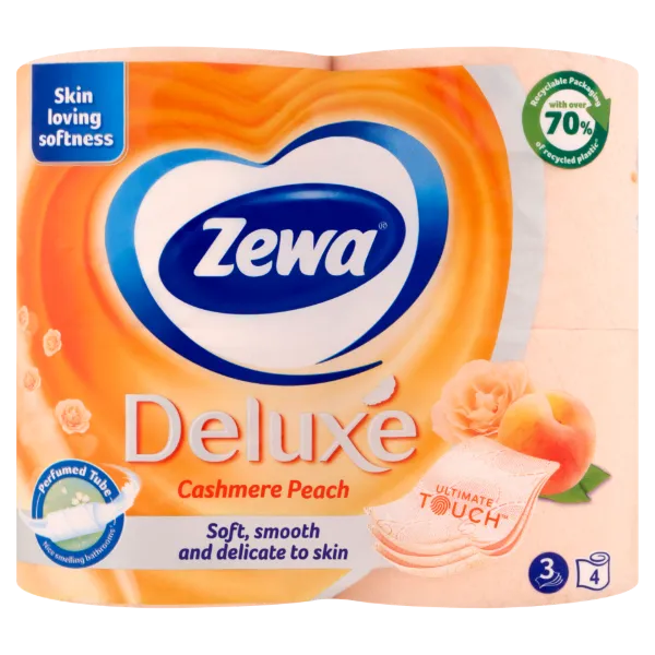 Zewa Deluxe Cashmere Peach 3 rétegű toalettpapír 4 tekercs termékhez kapcsolódó kép