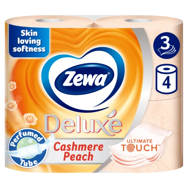 Zewa Deluxe Cashmere Peach 3 rétegű toalettpapír 4 tekercs termékhez kapcsolódó kép