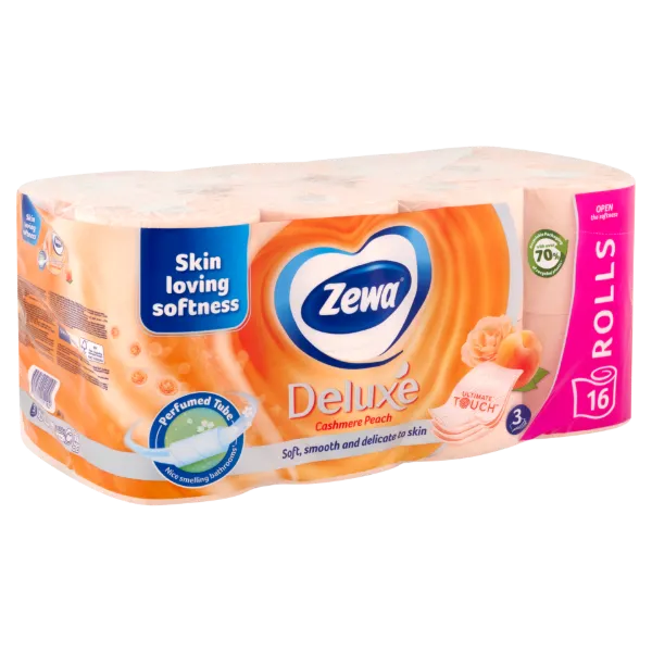 Zewa Deluxe Cashmere Peach toalettpapír 3 rétegű 16 tekercs termékhez kapcsolódó kép