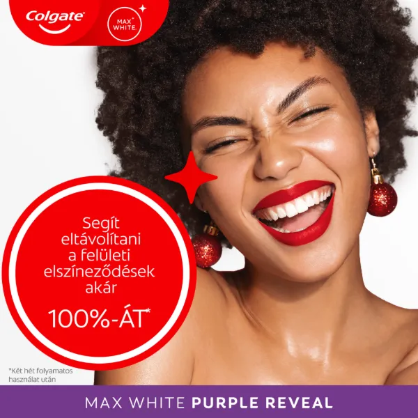 Colgate Max White Purple Reveal fogfehérítő fogkrém 75 ml termékhez kapcsolódó kép