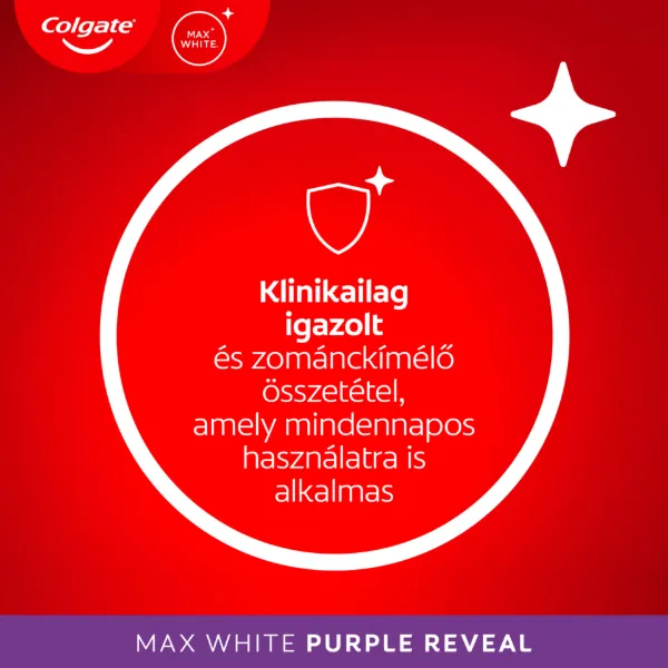 Colgate Max White Purple Reveal fogfehérítő fogkrém 75 ml termékhez kapcsolódó kép