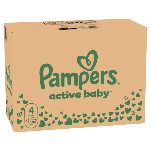 Pampers Active Baby pelenka - havi pelenkacsomag, Méret: 4, 180 db Pelenka, 9kg - 14kg termékhez kapcsolódó kép