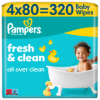 Pampers Fresh Clean Baby Nedves Törlőkendő, 4 Csomag x 80 Törlőkendő  db Baba Nedves Törlőkendő termékhez kapcsolódó kép