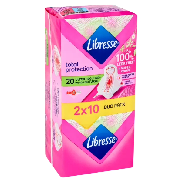 Libresse Ultra Regular+ Total Protection egészségügyi betét aloe vera kivonattal 20 db termékhez kapcsolódó kép