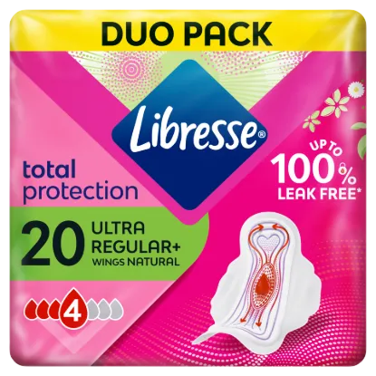 Libresse Ultra Regular+ Total Protection egészségügyi betét aloe vera kivonattal 20 db termékhez kapcsolódó kép