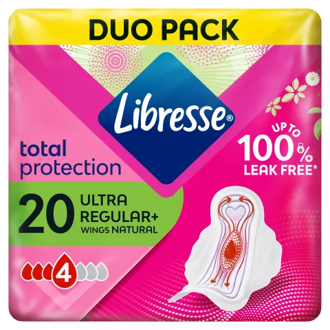 Libresse Ultra Regular+ Total Protection egészségügyi betét aloe vera kivonattal 20 db termékhez kapcsolódó kép