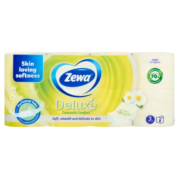 Zewa Deluxe Camomile Comfort toalettpapír 3 rétegű 8 tekercs termékhez kapcsolódó kép