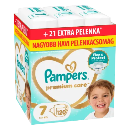 Pampers Premium Care Pelenka, Méret: 7, 120 db, 15kg+ termékhez kapcsolódó kép