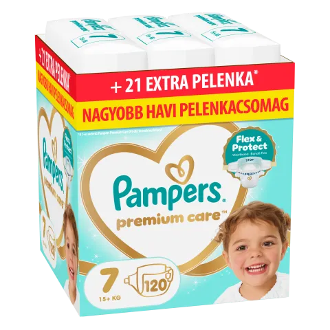Pampers Premium Care Pelenka, Méret: 7, 120 db, 15kg+ termékhez kapcsolódó kép