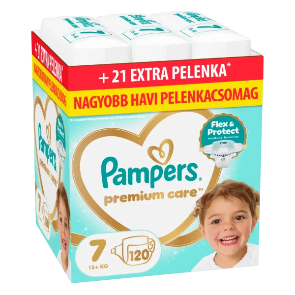 Pampers Premium Care Pelenka, Méret: 7, 120 db, 15kg+ termékhez kapcsolódó kép