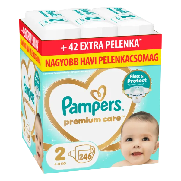 Pampers Premium Care Pelenka, Méret: 2, 246 db, 4kg-8kg termékhez kapcsolódó kép