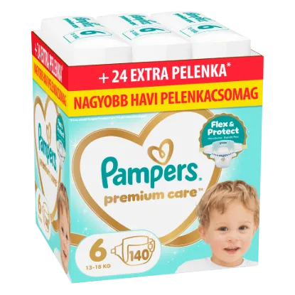 Pampers Premium Care Pelenka, Méret: 6, 140 db, 13kg-18kg termékhez kapcsolódó kép