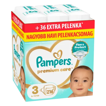 Pampers Premium Care Pelenka, Méret: 3, 216 db, 6kg-10kg termékhez kapcsolódó kép