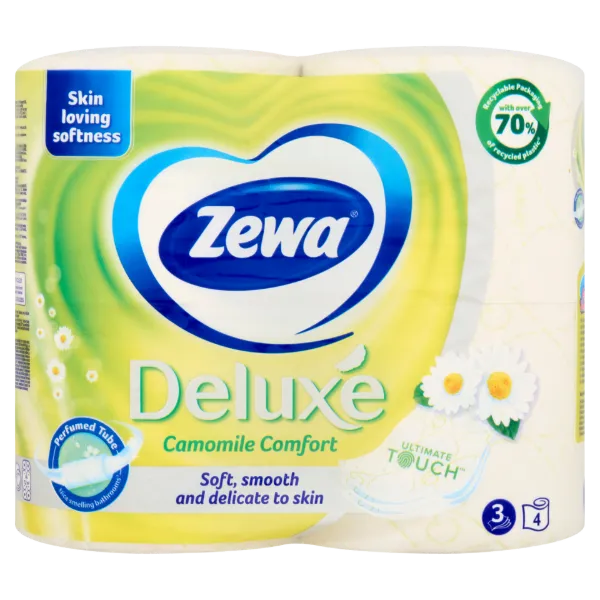 Zewa Deluxe Camomile Comfort toalettpapír 3 rétegű 4 tekercs termékhez kapcsolódó kép