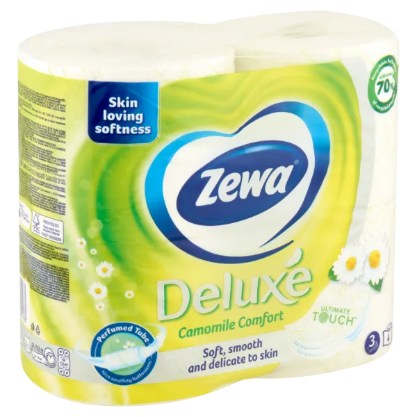 Zewa Deluxe Camomile Comfort toalettpapír 3 rétegű 4 tekercs termékhez kapcsolódó kép