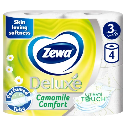 Zewa Deluxe Camomile Comfort toalettpapír 3 rétegű 4 tekercs termékhez kapcsolódó kép