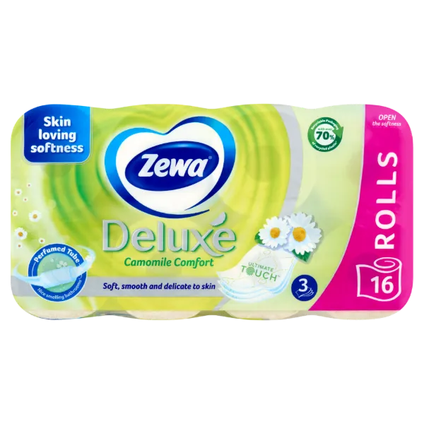 Zewa Deluxe Camomile Comfort toalettpapír 3 rétegű 16 tekercs termékhez kapcsolódó kép