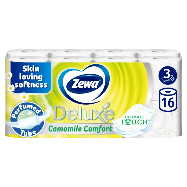 Zewa Deluxe Camomile Comfort toalettpapír 3 rétegű 16 tekercs termékhez kapcsolódó kép