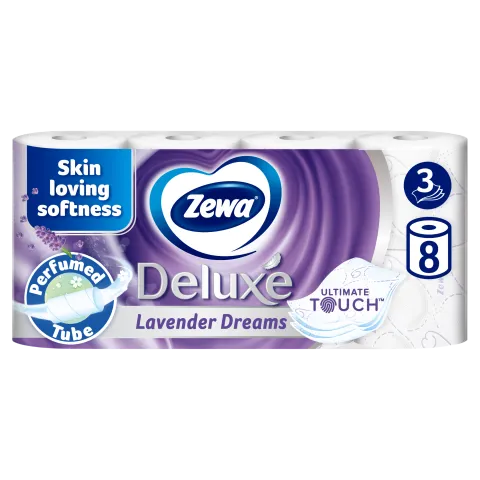 Zewa Deluxe Lavender Dreams toalettpapír 3 rétegű 8 tekercs termékhez kapcsolódó kép