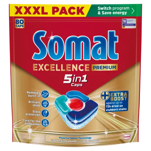 Somat Excellence Premium gépi mosogatószer kapszula 80 db 1488 g termékhez kapcsolódó kép