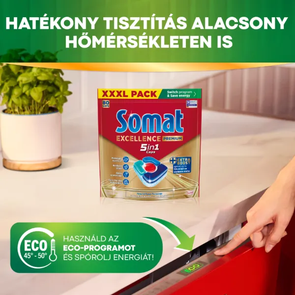 Somat Excellence Premium gépi mosogatószer kapszula 80 db 1488 g termékhez kapcsolódó kép