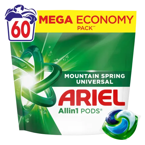 Ariel Allin1 PODS Mountain Spring Universal Mosókapszula, 60 Mosáshoz termékhez kapcsolódó kép