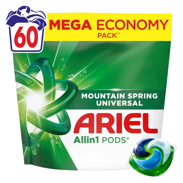 Ariel Allin1 PODS Mountain Spring Universal Mosókapszula, 60 Mosáshoz termékhez kapcsolódó kép