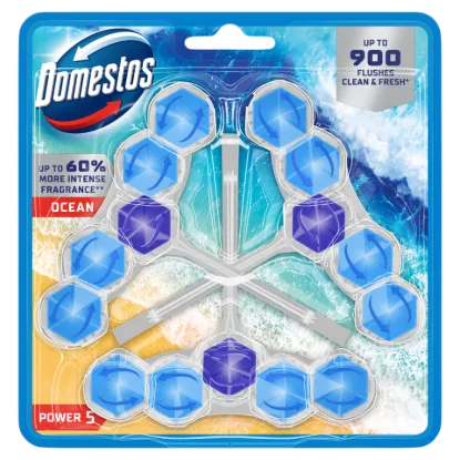 Domestos Power 5 Ocean WC frissítő blokk 3 x 50 g termékhez kapcsolódó kép