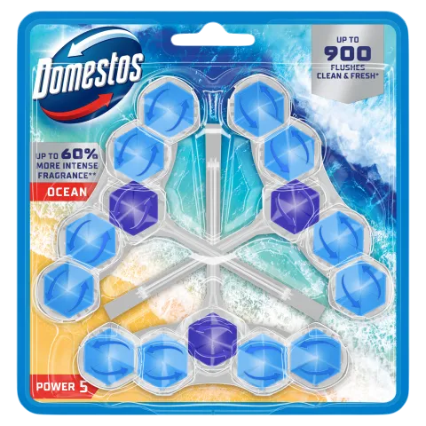 Domestos Power 5 Ocean WC frissítő blokk 3 x 50 g termékhez kapcsolódó kép