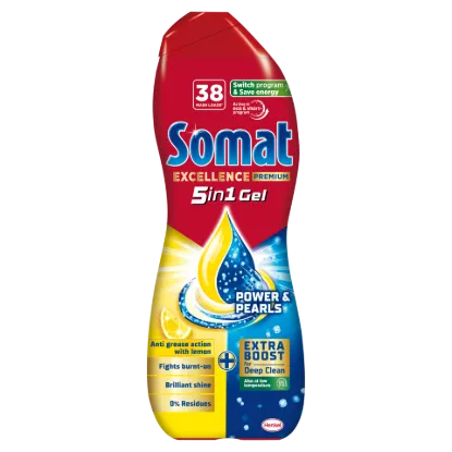 Somat Excellence Premium Power & Pearls gépi mosogatószer gél 38 mosogatás 684 ml termékhez kapcsolódó kép