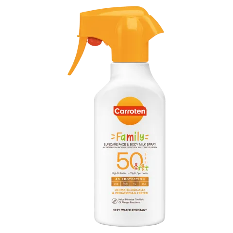 Carroten Family SPF50 naptej spray arcra és testre 270 ml termékhez kapcsolódó kép