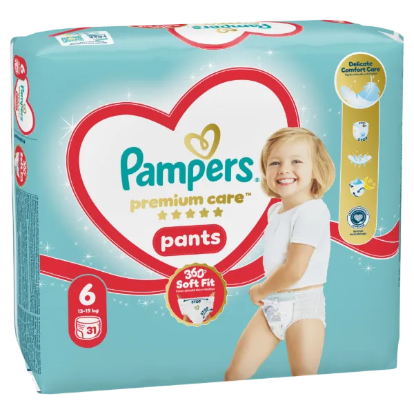 Pampers Premium Care Bugyipelenka, Méret: 6, 31 db Pelenka, 13kg-19kg termékhez kapcsolódó kép