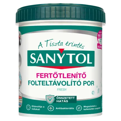 Sanytol fertőtlenítő folteltávolító por színes és fehér ruhákhoz 450 g termékhez kapcsolódó kép