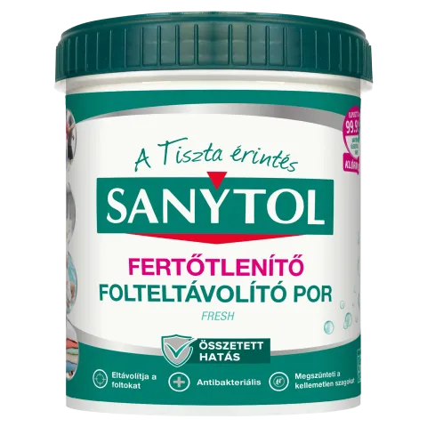 Sanytol fertőtlenítő folteltávolító por színes és fehér ruhákhoz 450 g termékhez kapcsolódó kép