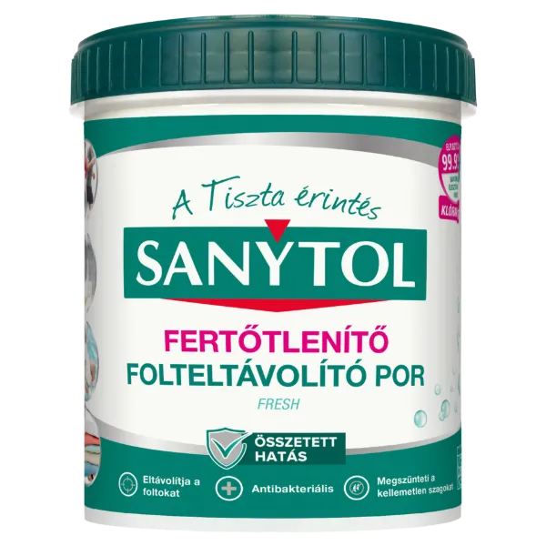 Sanytol fertőtlenítő folteltávolító por színes és fehér ruhákhoz 450 g termékhez kapcsolódó kép