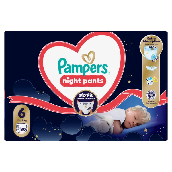Pampers Night Bugyipelenka, Méret: 6, 80 db Pelenka, 13kg-19kg termékhez kapcsolódó kép