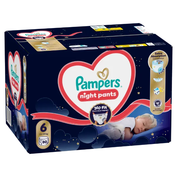 Pampers Night Bugyipelenka, Méret: 6, 80 db Pelenka, 13kg-19kg termékhez kapcsolódó kép