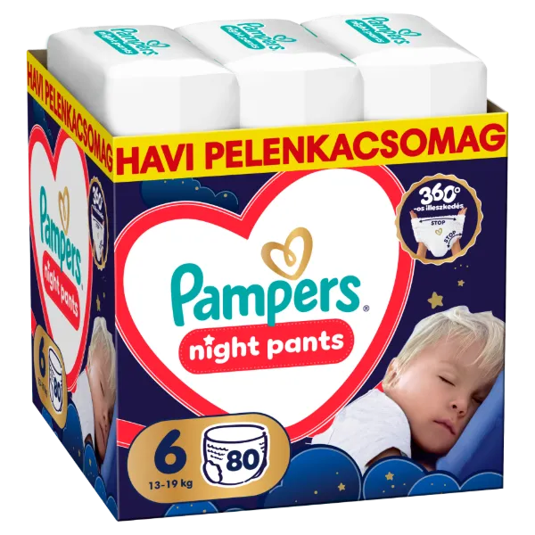 Pampers Night Bugyipelenka, Méret: 6, 80 db Pelenka, 13kg-19kg termékhez kapcsolódó kép