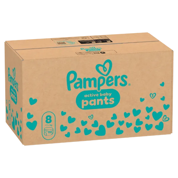 Pampers Active Baby Bugyipelenka, Méret: 8, 110 db Pelenka, 17kg+ termékhez kapcsolódó kép
