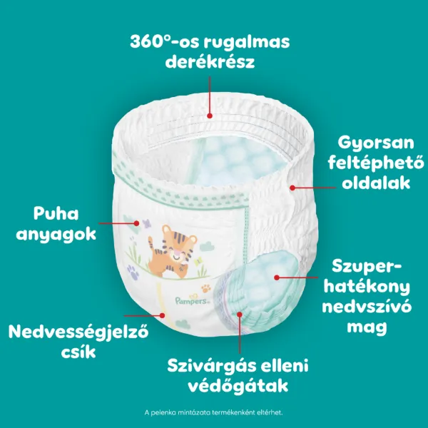 Pampers Active Baby Bugyipelenka, Méret: 8, 110 db Pelenka, 17kg+ termékhez kapcsolódó kép