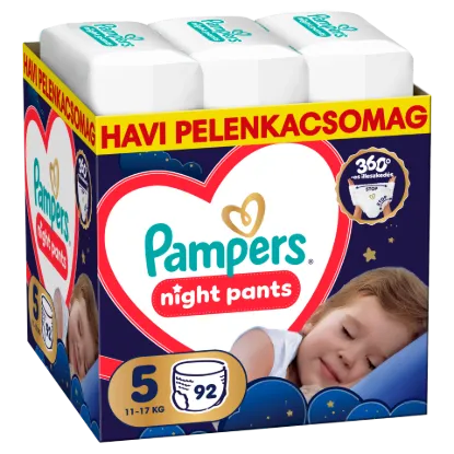 Pampers Night Bugyipelenka, Méret: 5, 92 db Pelenka, 11kg-17kg termékhez kapcsolódó kép