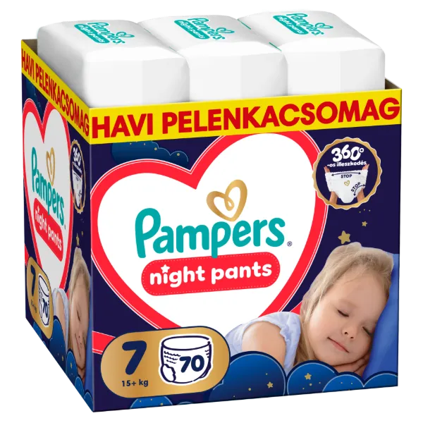 Pampers Night Bugyipelenka, Méret: 7, 70 db Pelenka, 15kg+ termékhez kapcsolódó kép