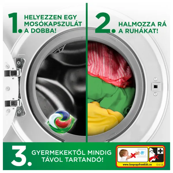 Ariel Allin1 PODS Folyékony Mosókapszula Színes Ruhákhoz, 19 Mosáshoz termékhez kapcsolódó kép